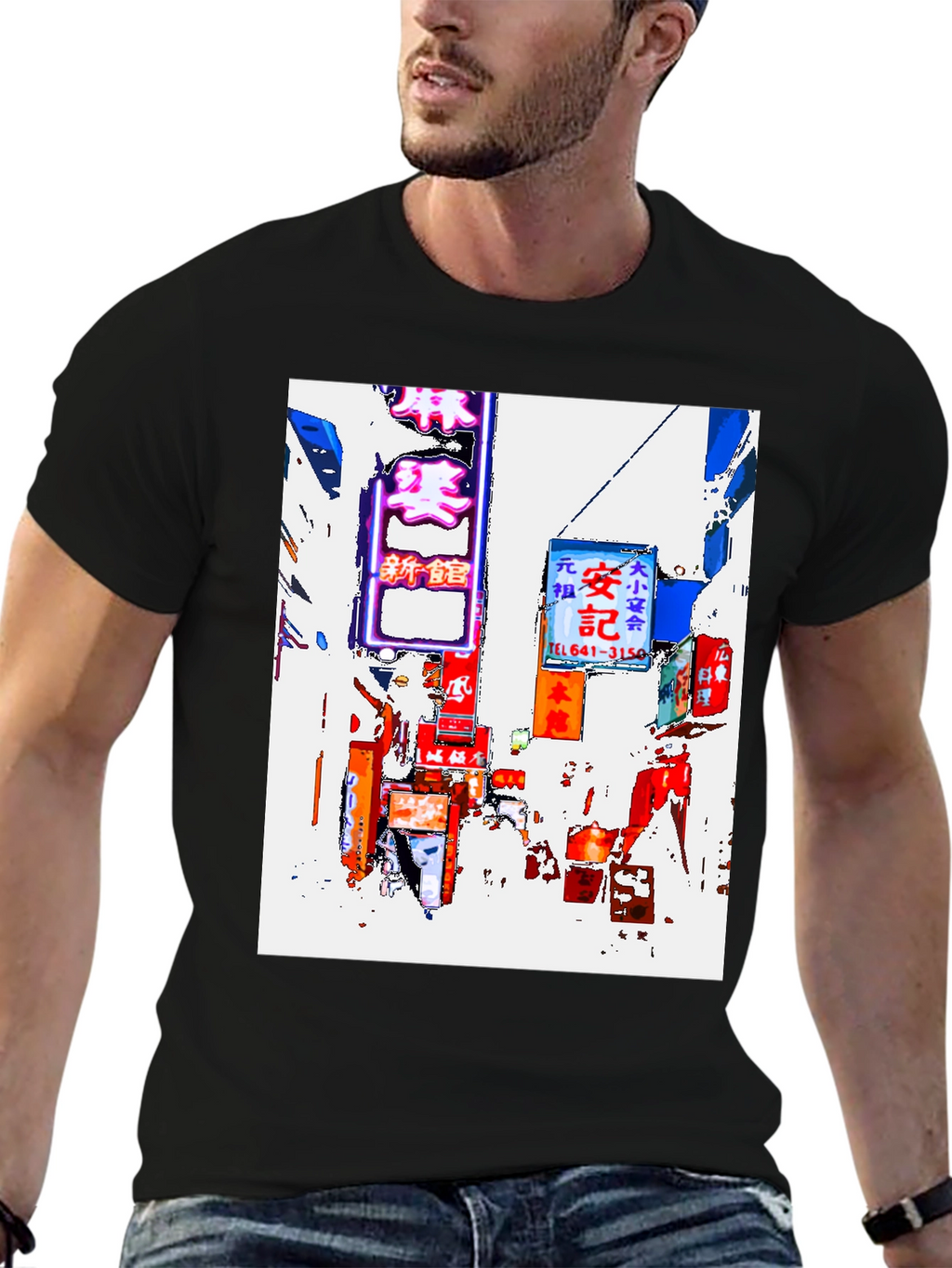 Tokyo Streetscape Graphic Tee - Black