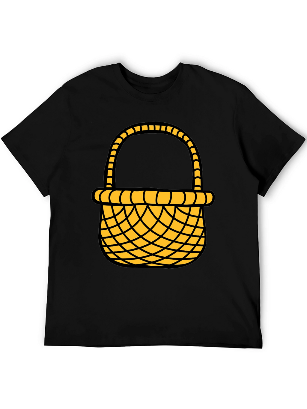 Easter Basket Graphic Tee - Black Cotton Blend Shirt