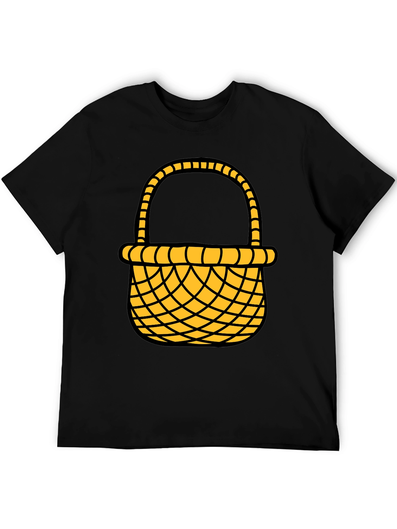 Easter Basket Graphic Tee - Black Cotton Blend Shirt