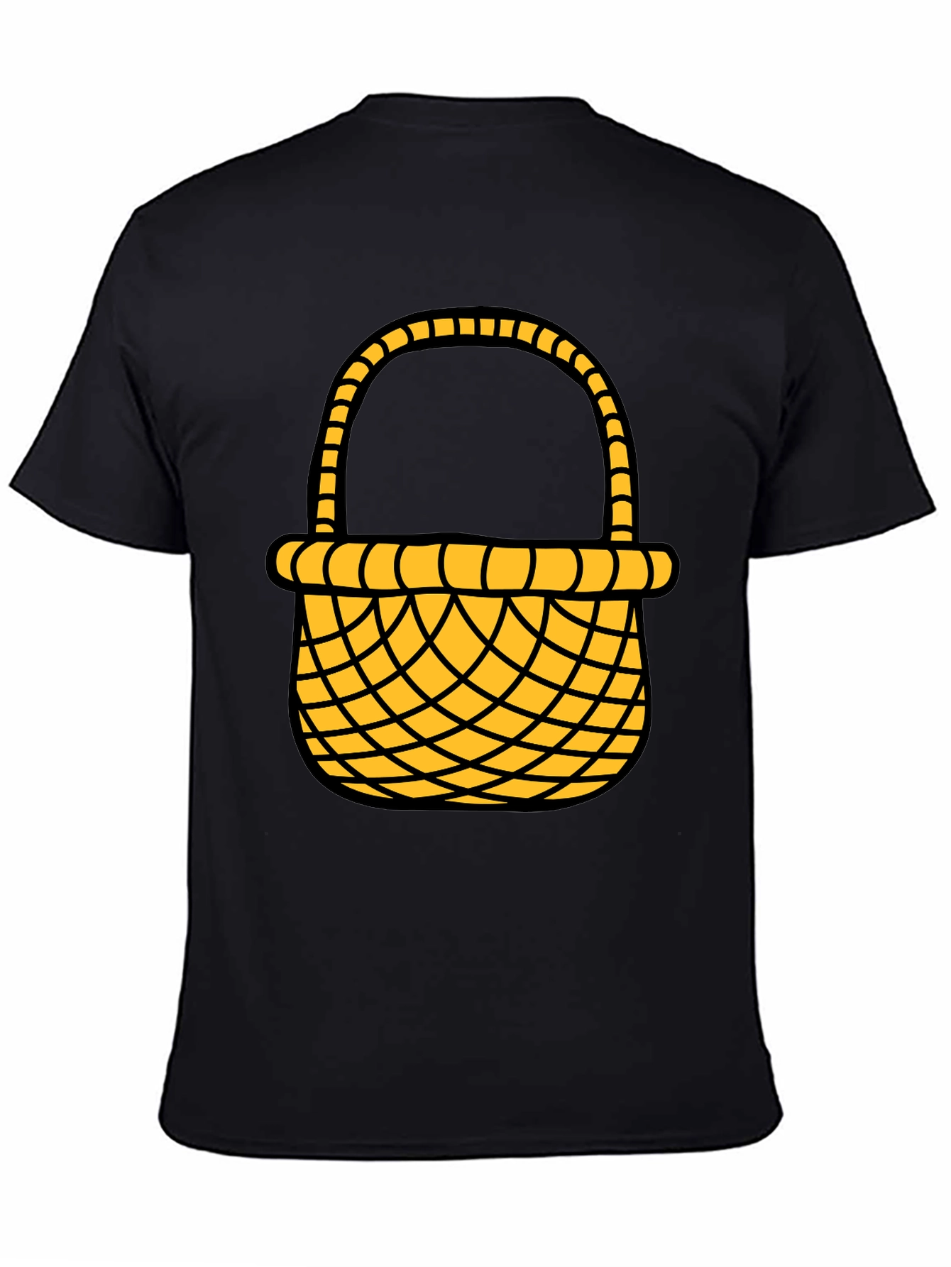 Easter Basket Graphic Tee - Black Cotton Blend Shirt