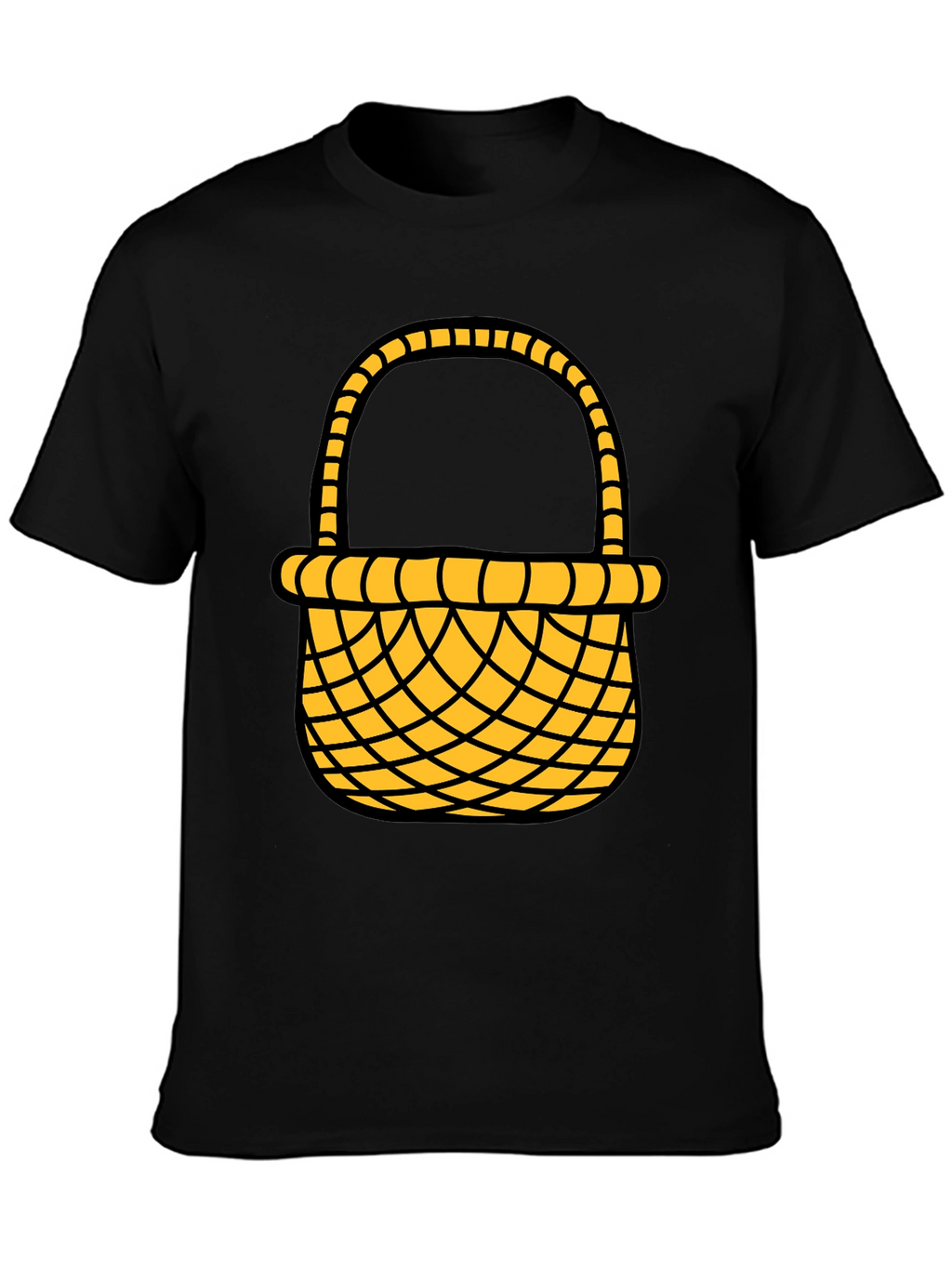 Easter Basket Graphic Tee - Black Cotton Blend Shirt