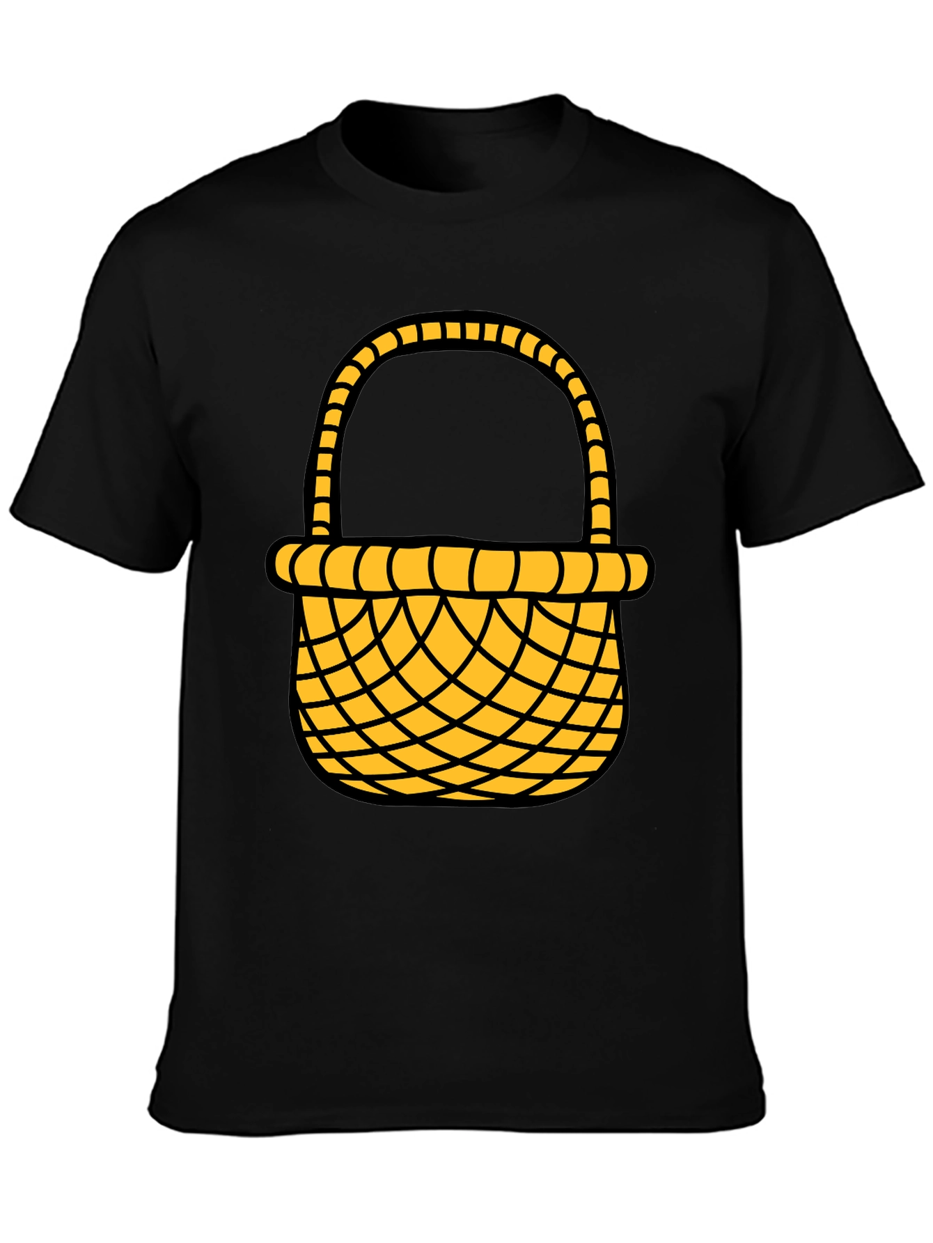 Easter Basket Graphic Tee - Black Cotton Blend Shirt