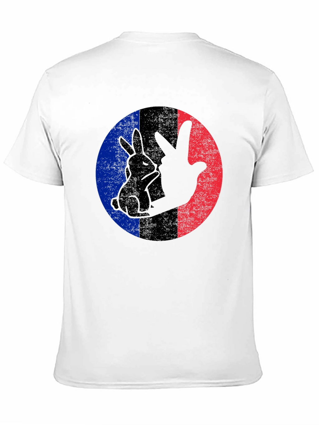 Rabbit Peace Sign Black T-Shirt