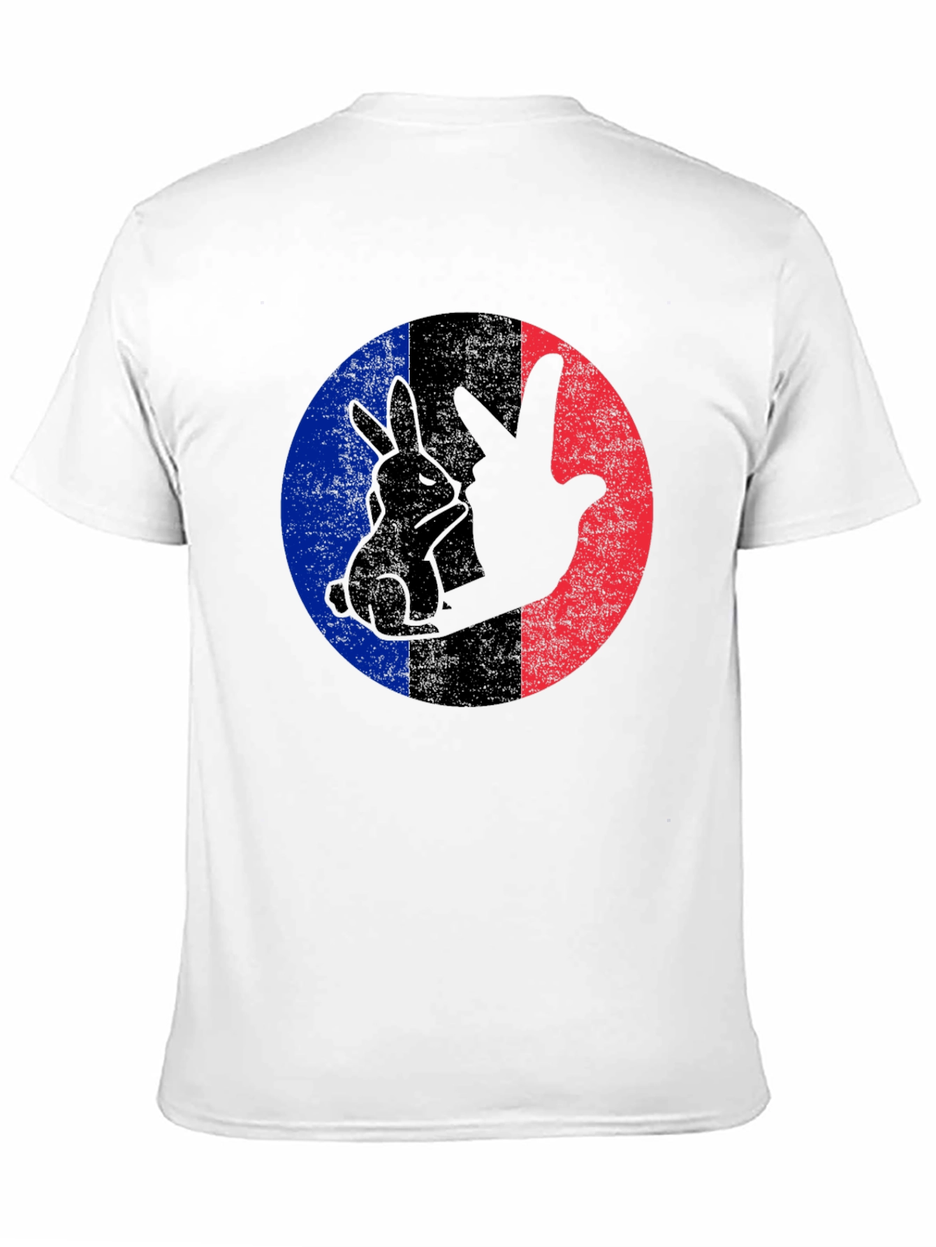 Rabbit Peace Sign Black T-Shirt