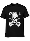 Heavy Metal Skull & Guitars Graphic T-Shirt