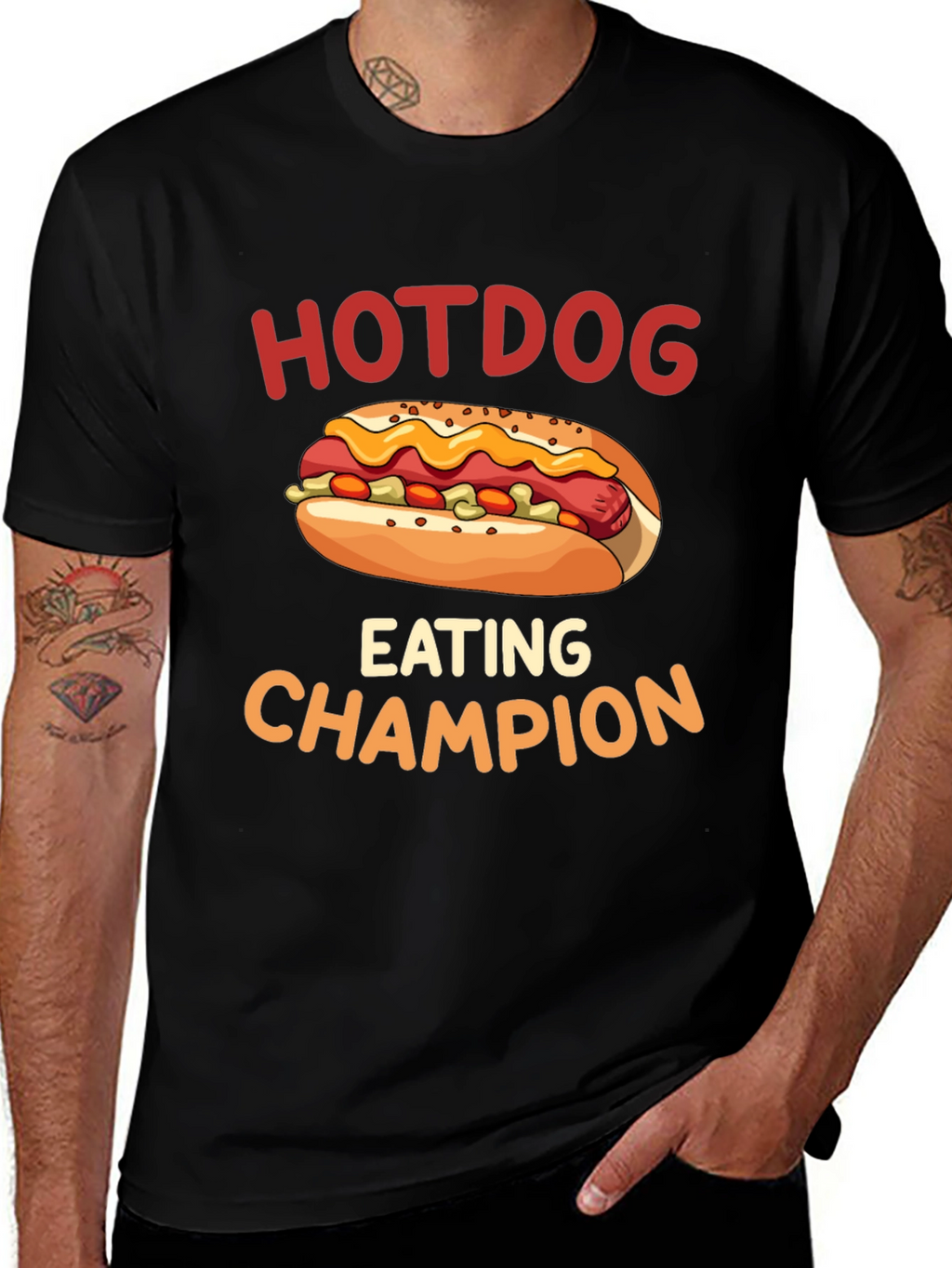 Hotdog Eating Champion Graphic T-Shirt