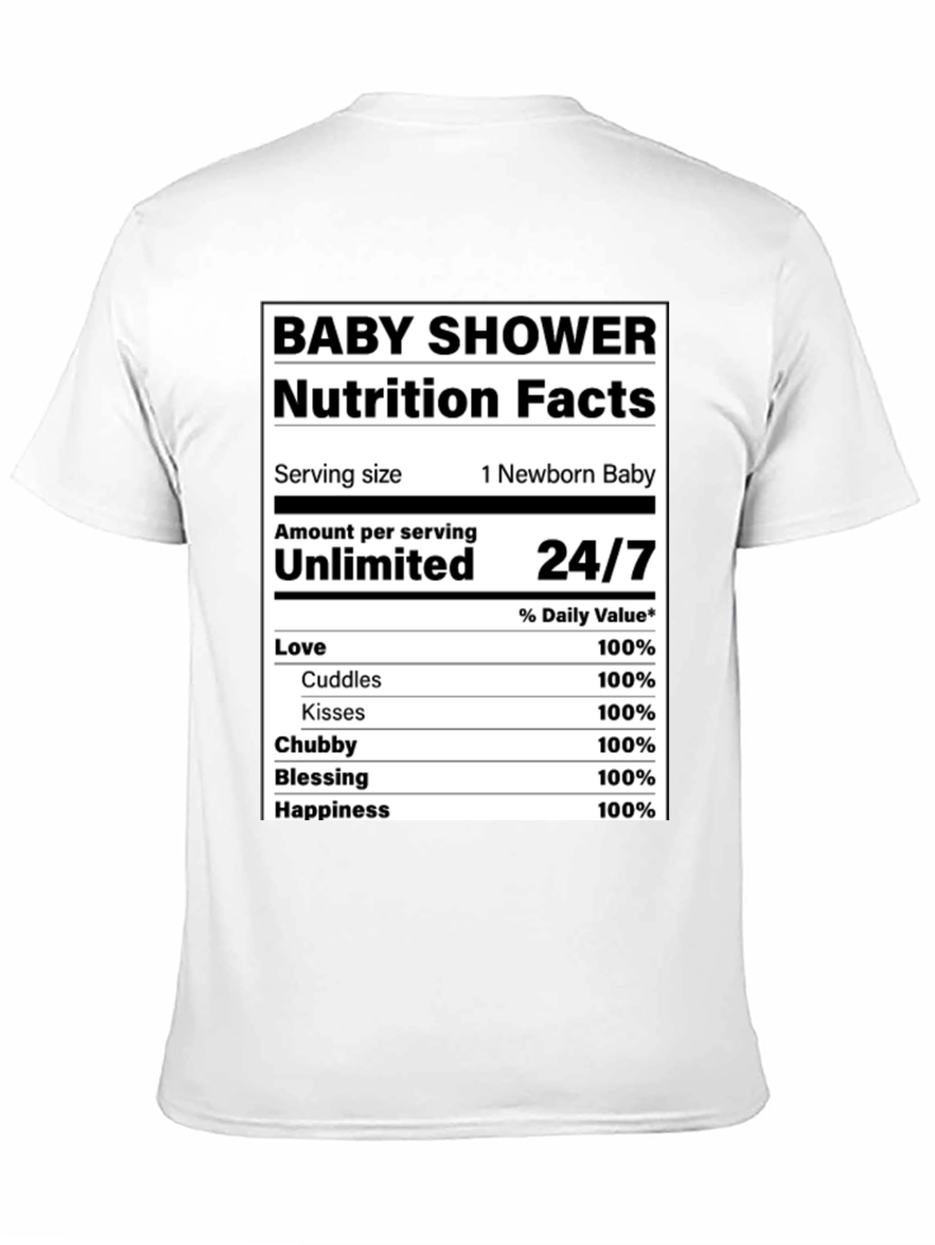 Baby Shower Nutrition Facts T-Shirt