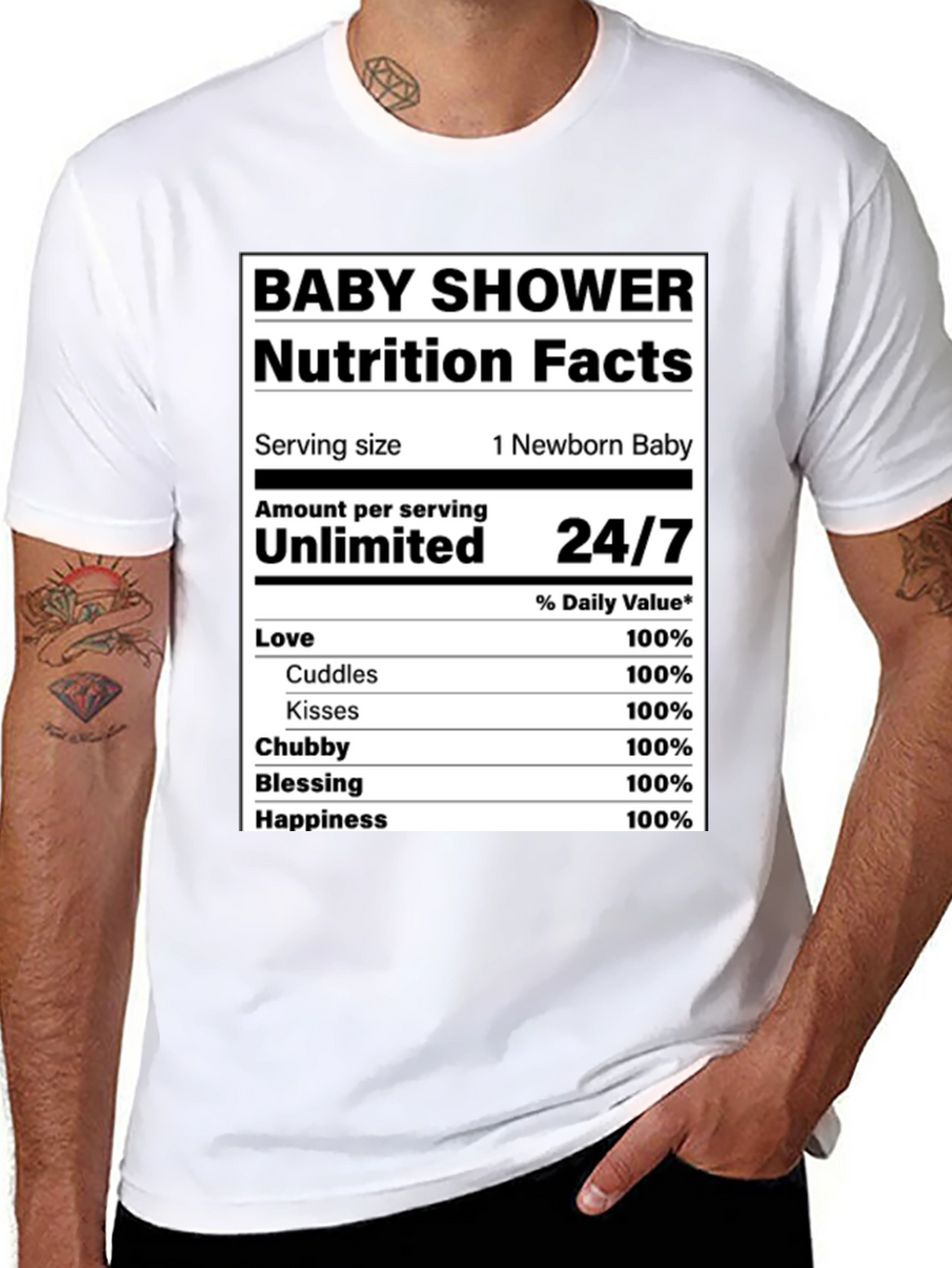 Baby Shower Nutrition Facts T-Shirt