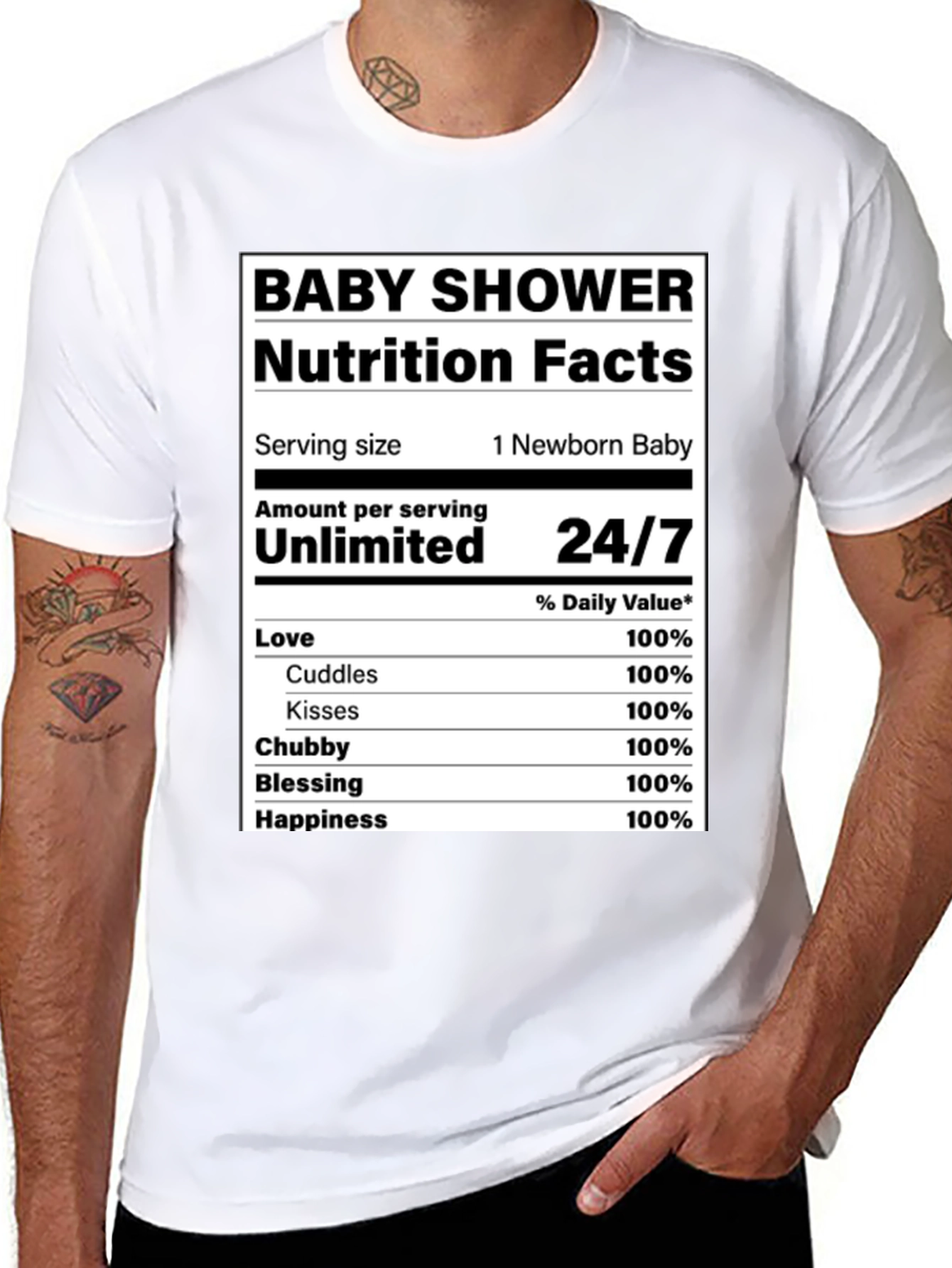 Baby Shower Nutrition Facts T-Shirt