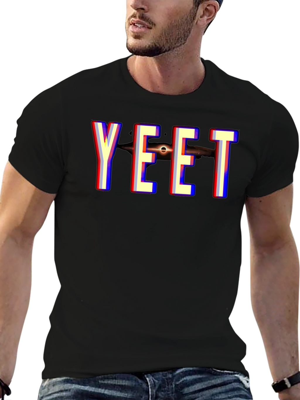 YEET Black Hole Graphic Tee - Trendy Novelty T-Shirt