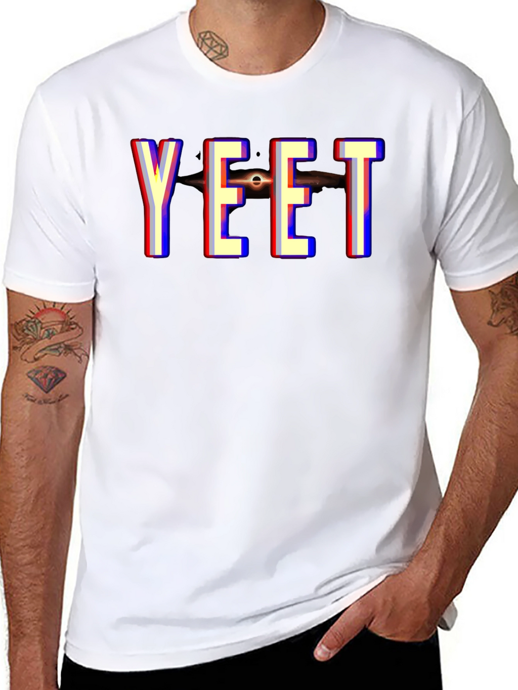 YEET Black Hole Graphic Tee - Trendy Novelty T-Shirt