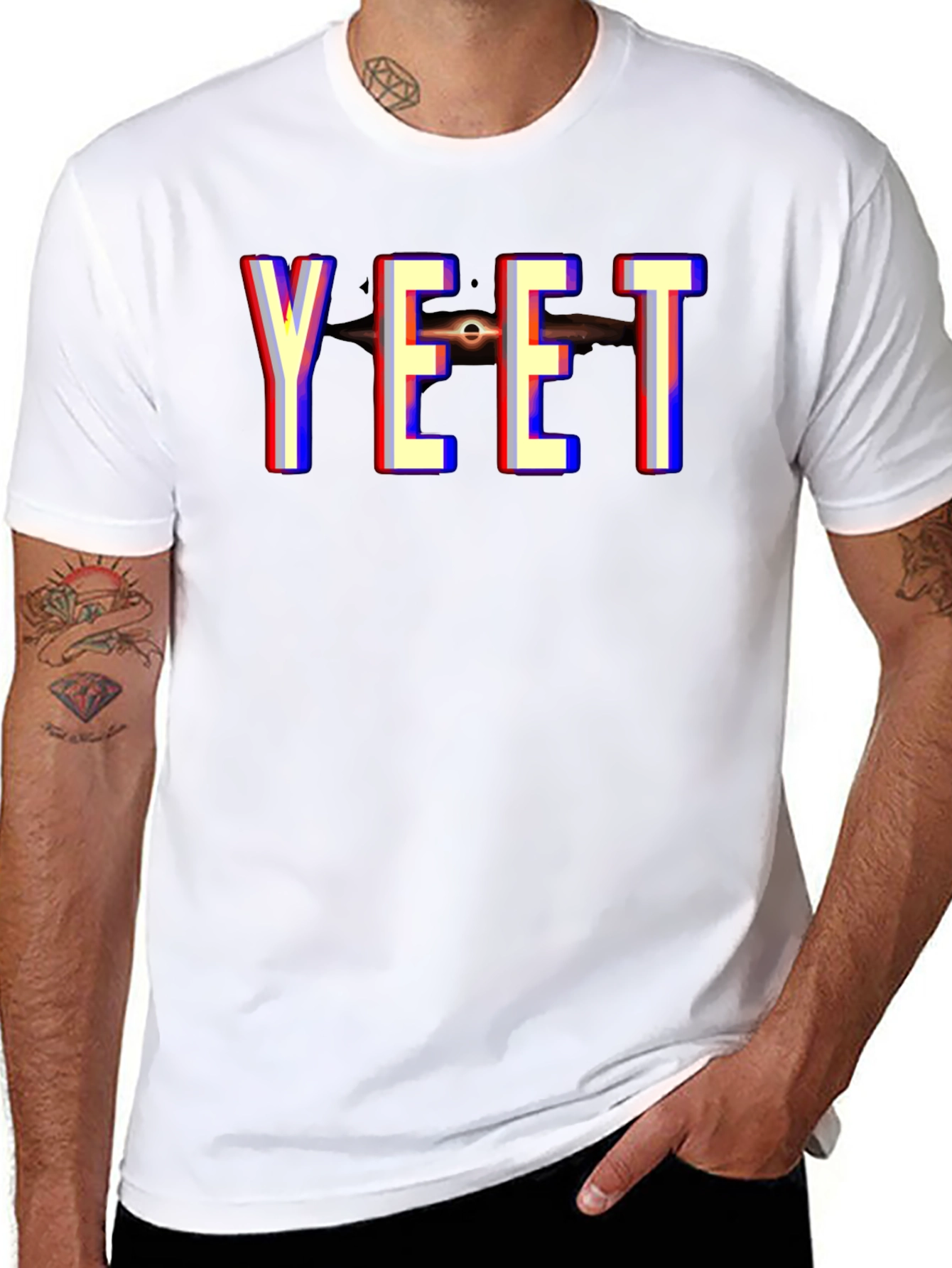 YEET Black Hole Graphic Tee - Trendy Novelty T-Shirt