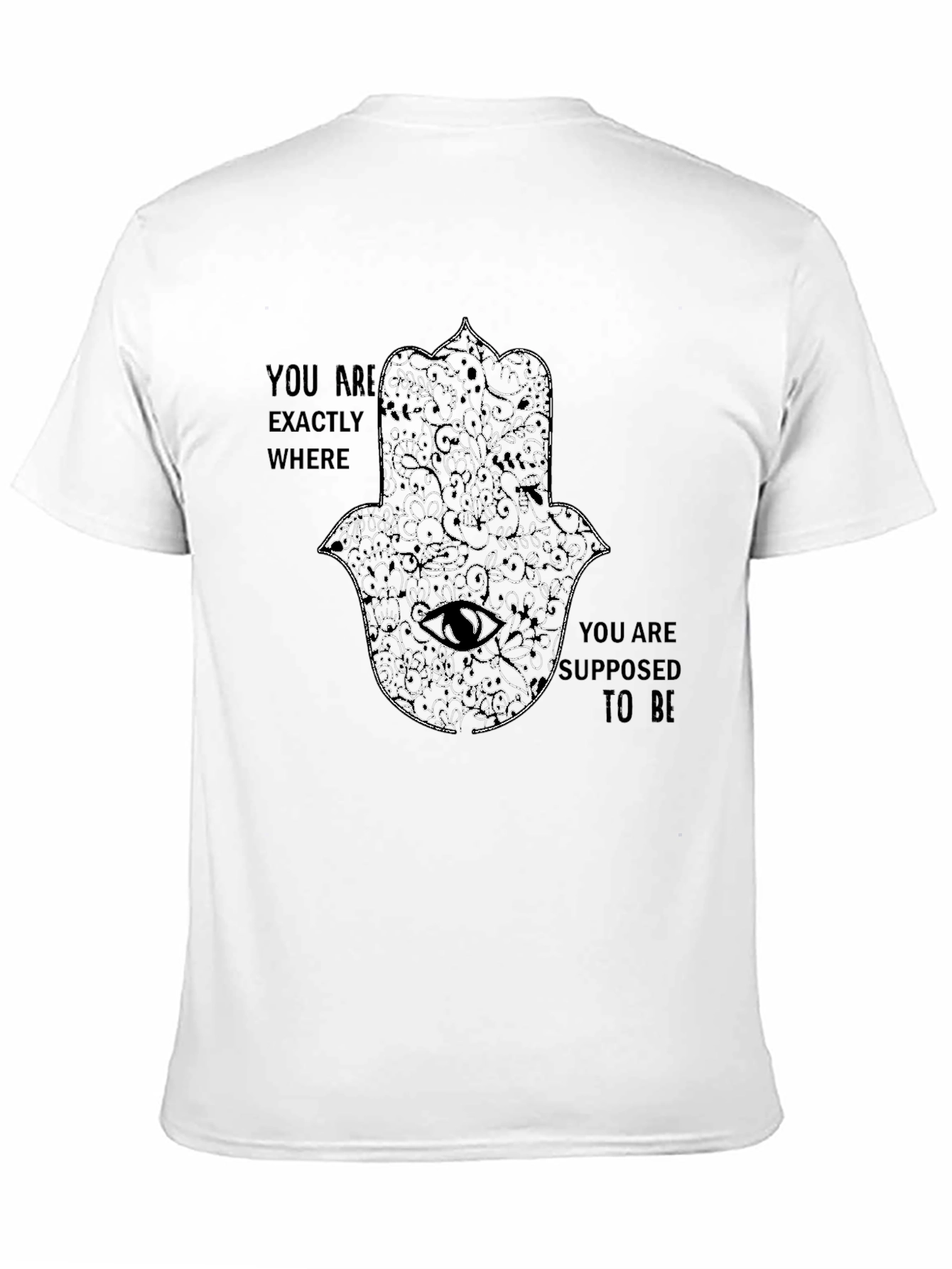 Mens Black Graphic Tee - Hamsa Hand Design