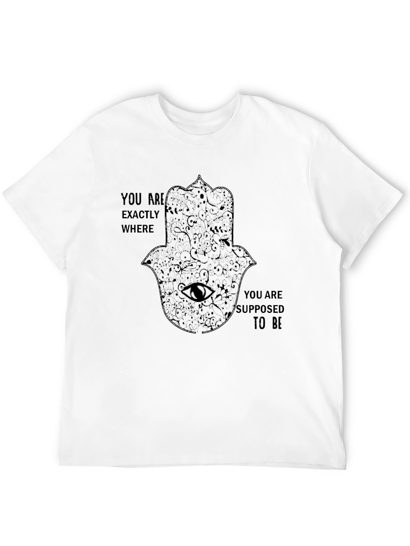 Mens Black Graphic Tee - Hamsa Hand Design
