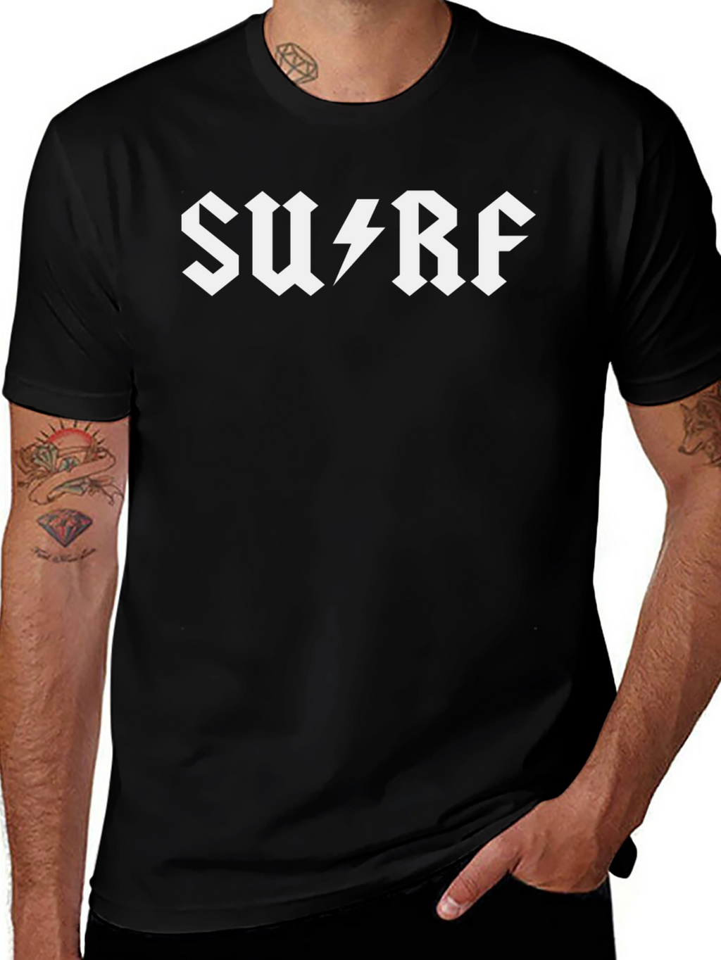 Surf AC DC Style Black T-Shirt