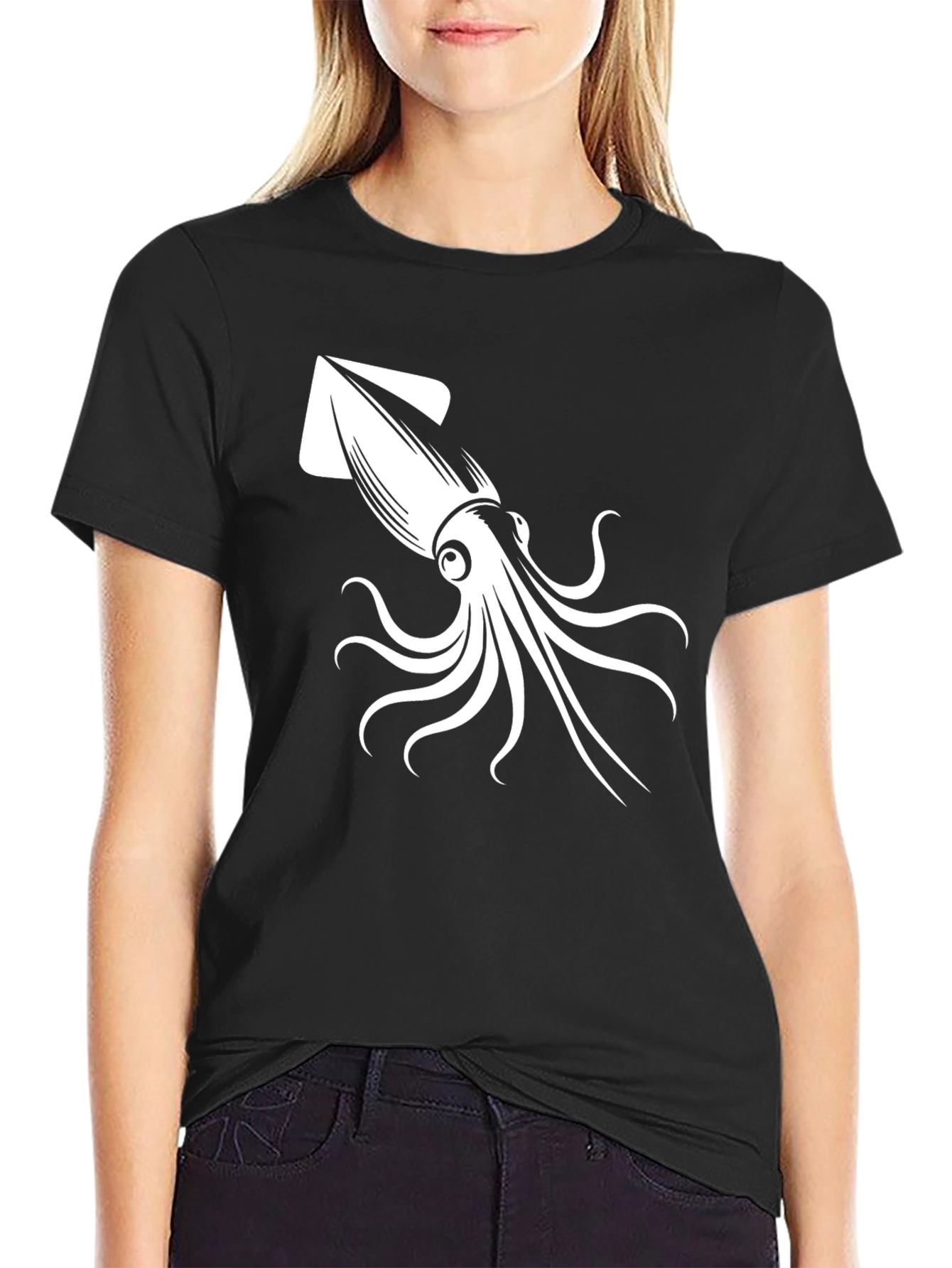 Squid Graphic T-Shirt - Black Cotton Tee