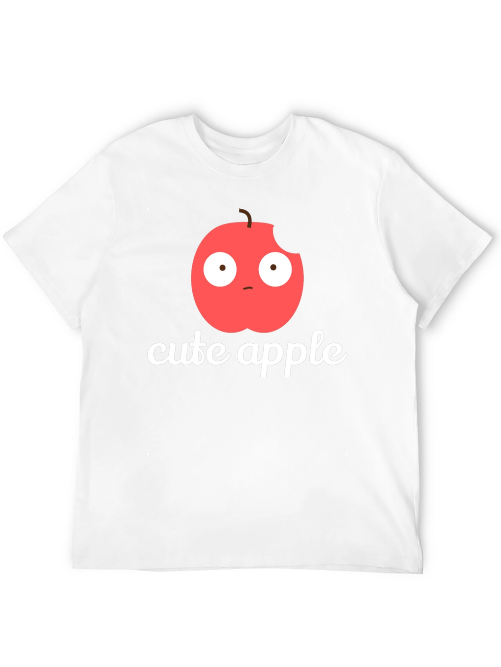Cute Apple Graphic Print T-Shirt -  Mens Black Tee