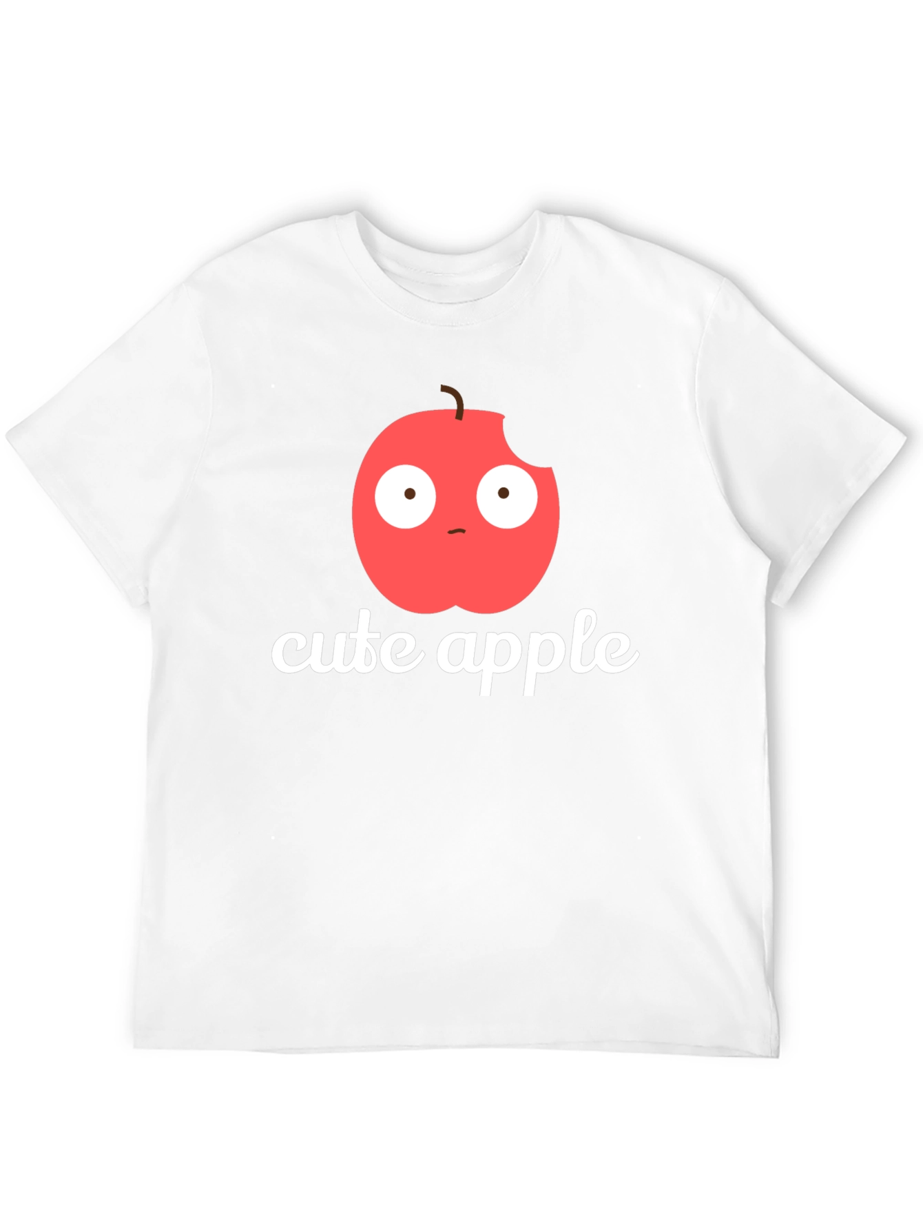 Cute Apple Graphic Print T-Shirt -  Mens Black Tee