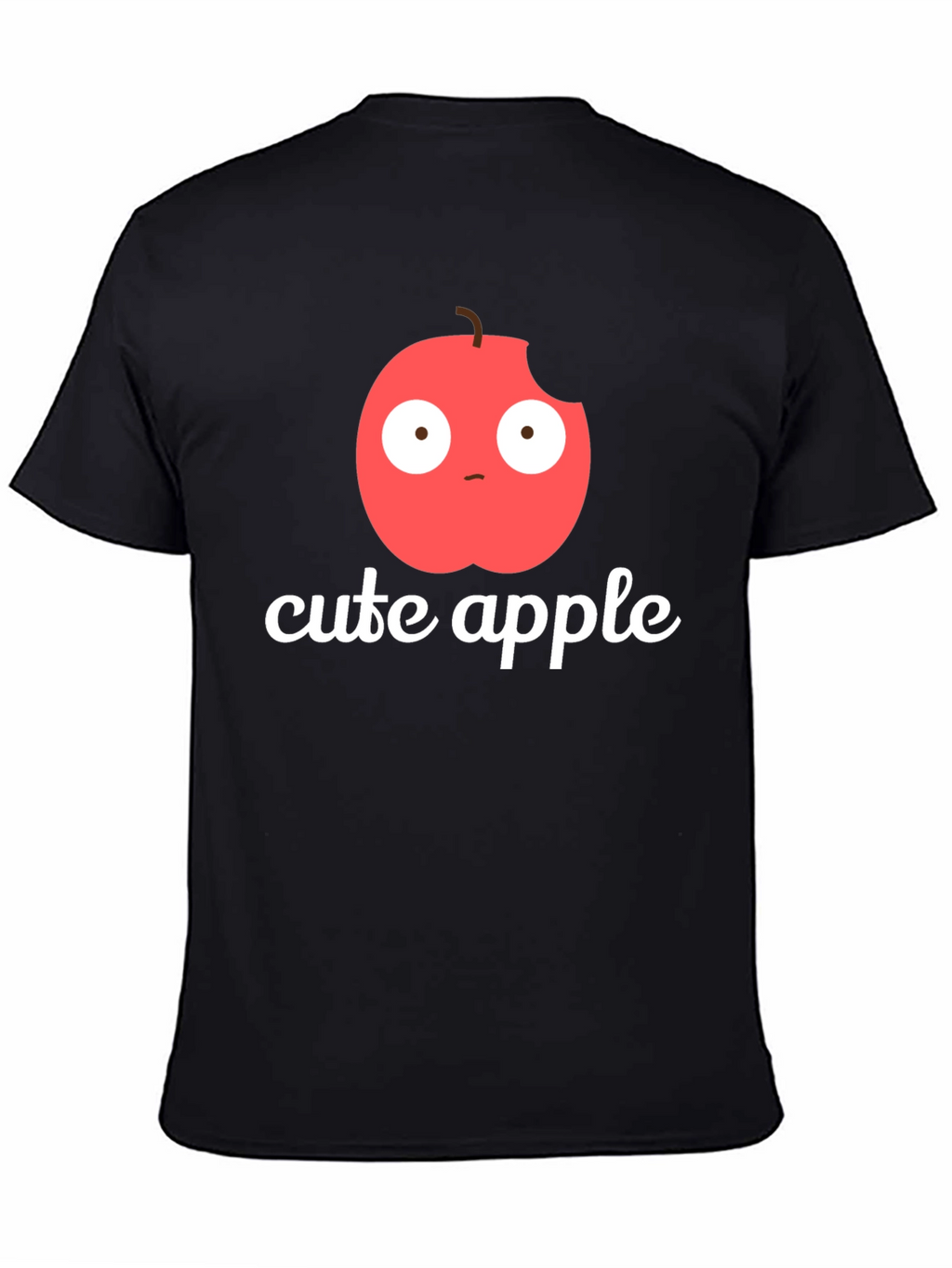 Cute Apple Graphic Print T-Shirt -  Mens Black Tee
