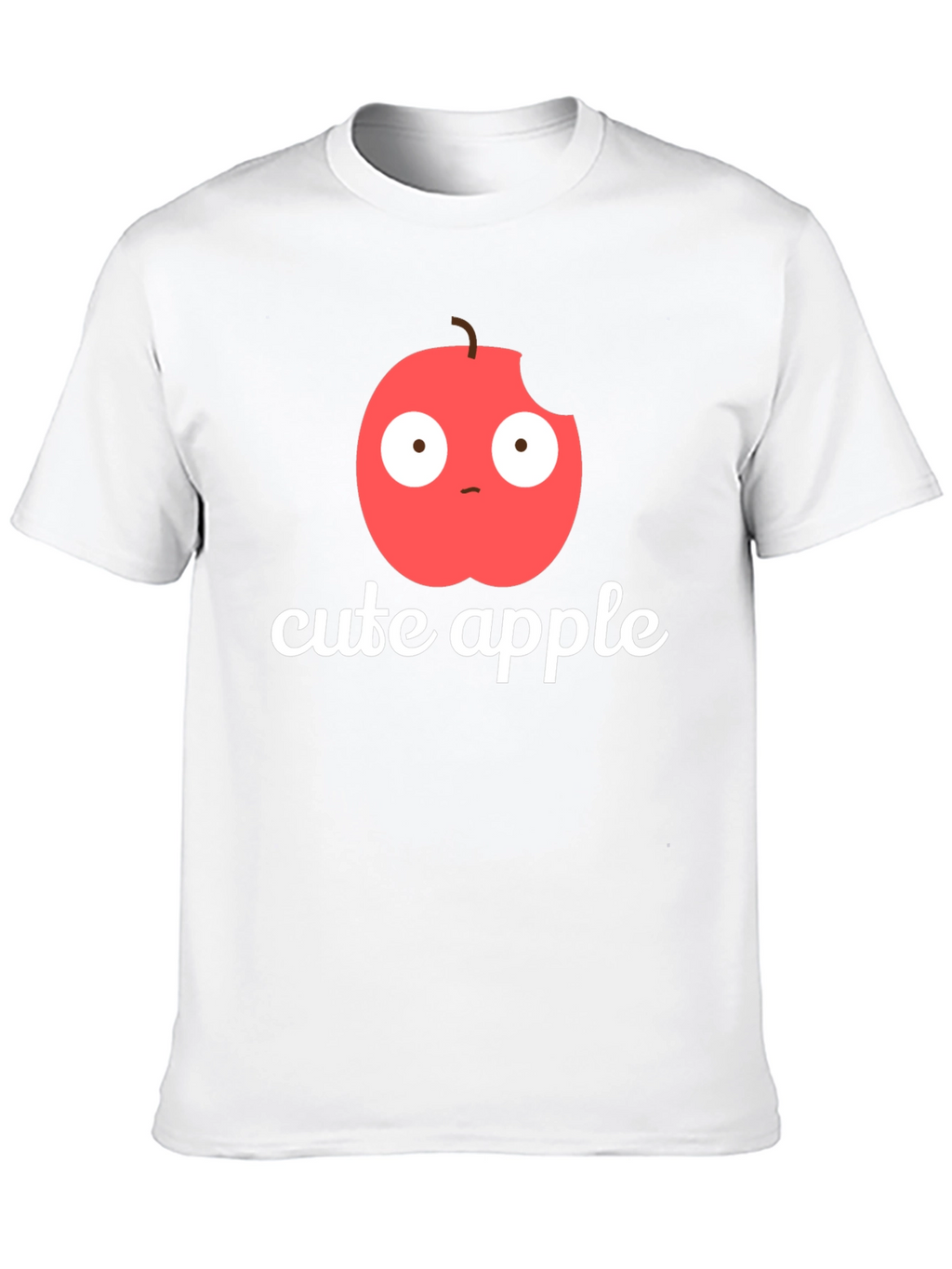 Cute Apple Graphic Print T-Shirt -  Mens Black Tee