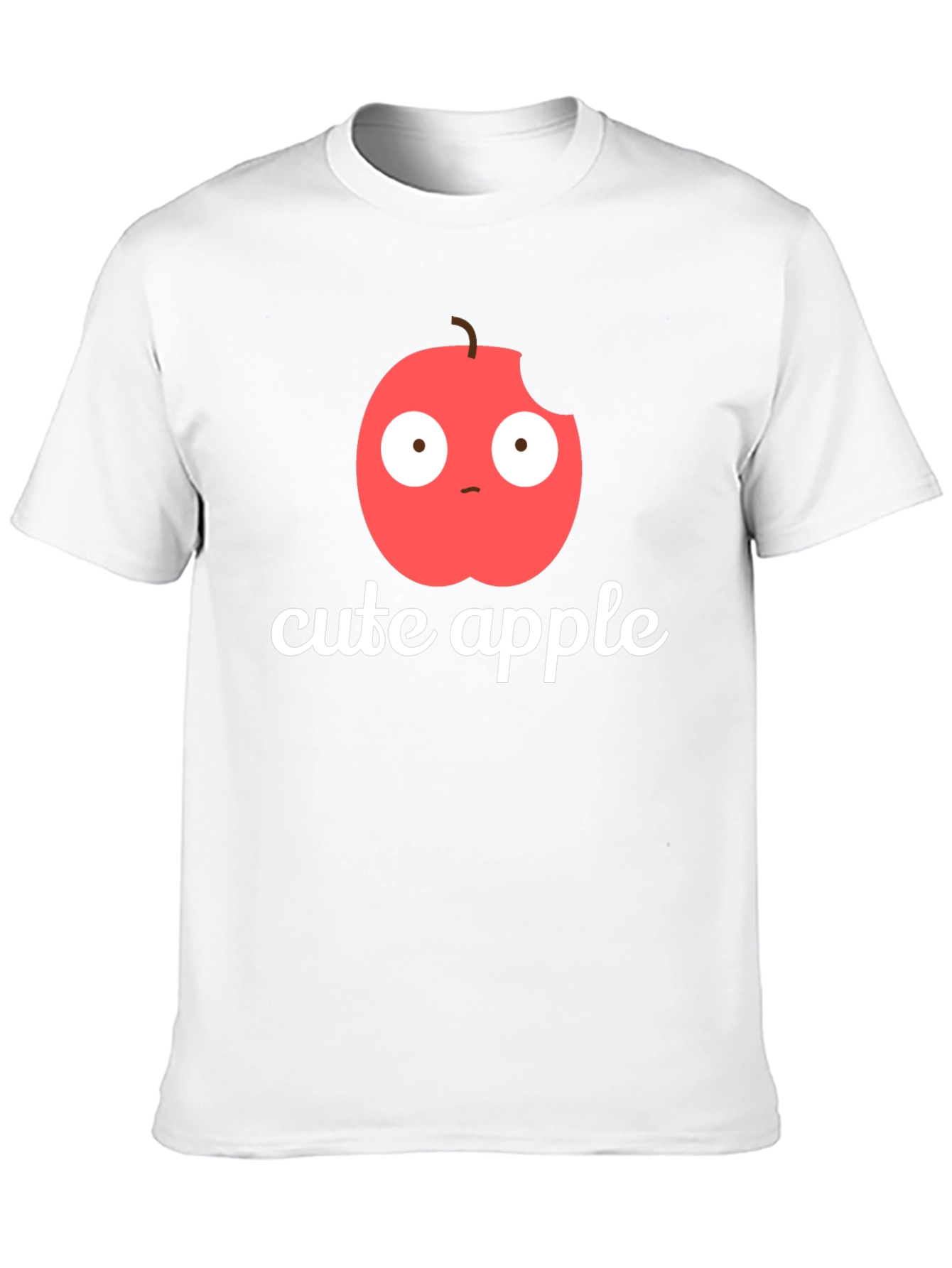 Cute Apple Graphic Print T-Shirt -  Mens Black Tee
