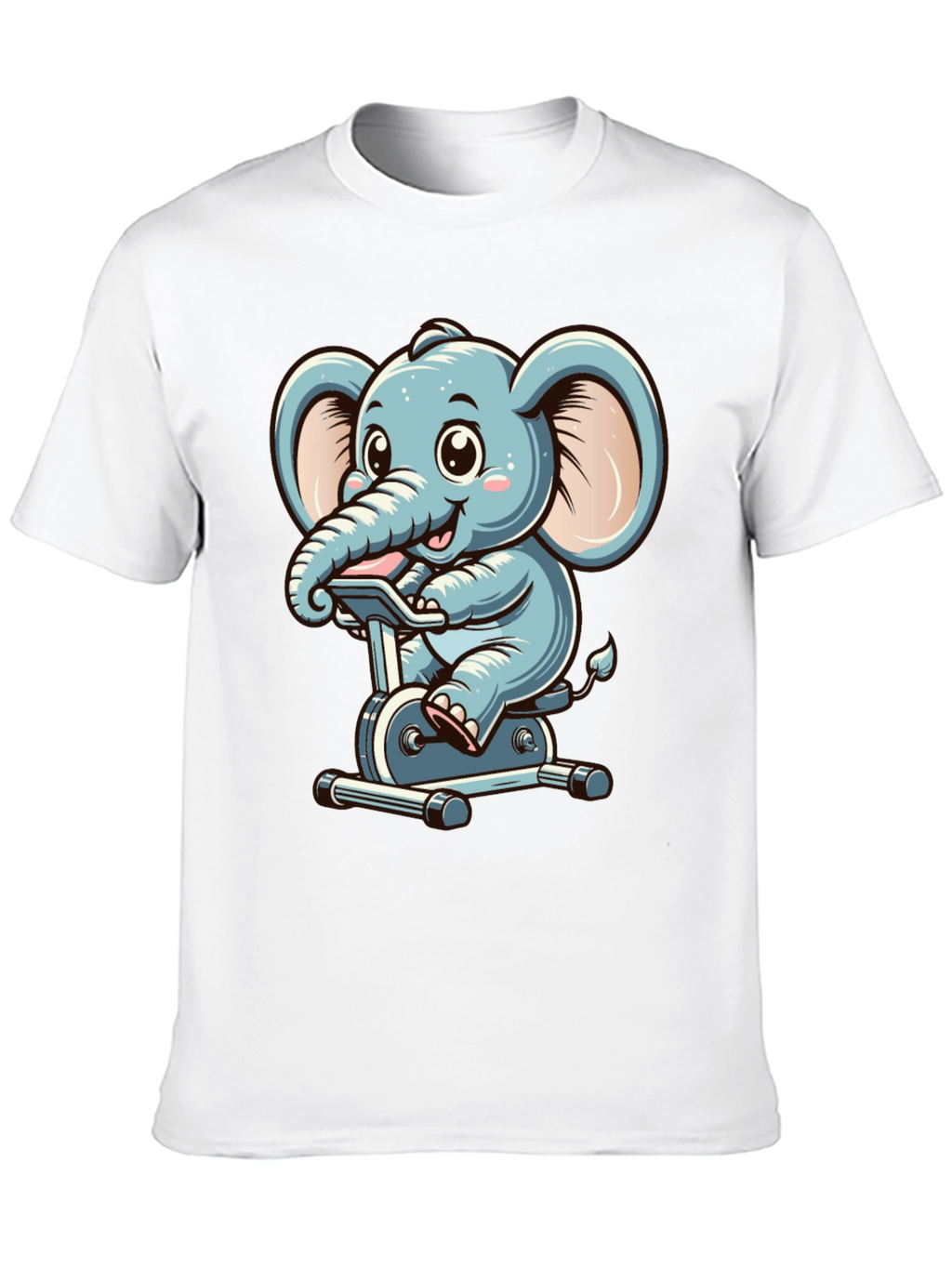 Elephant on Exercise Bike T-Shirt