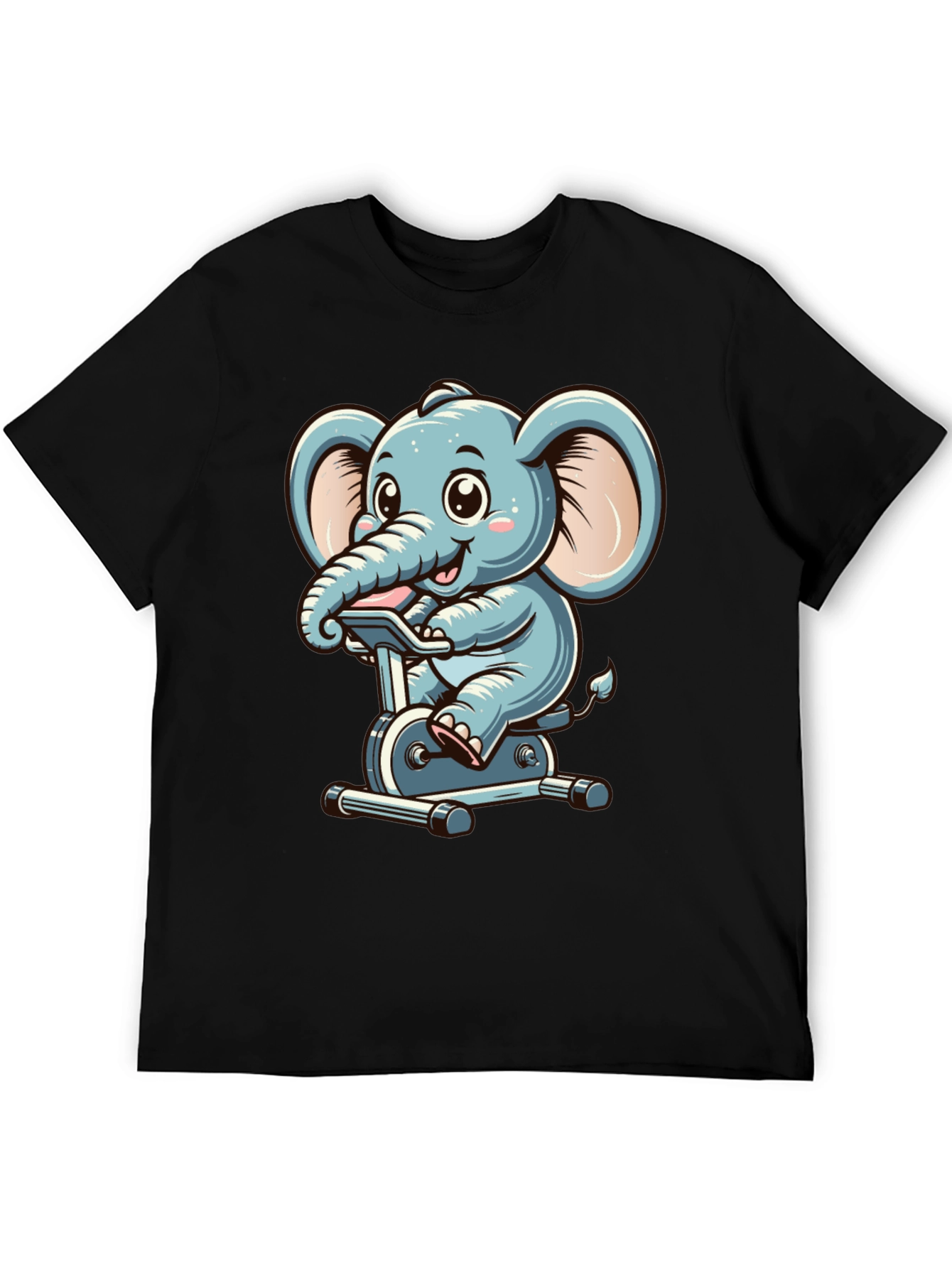 Elephant on Exercise Bike T-Shirt