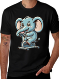 Elephant on Exercise Bike T-Shirt