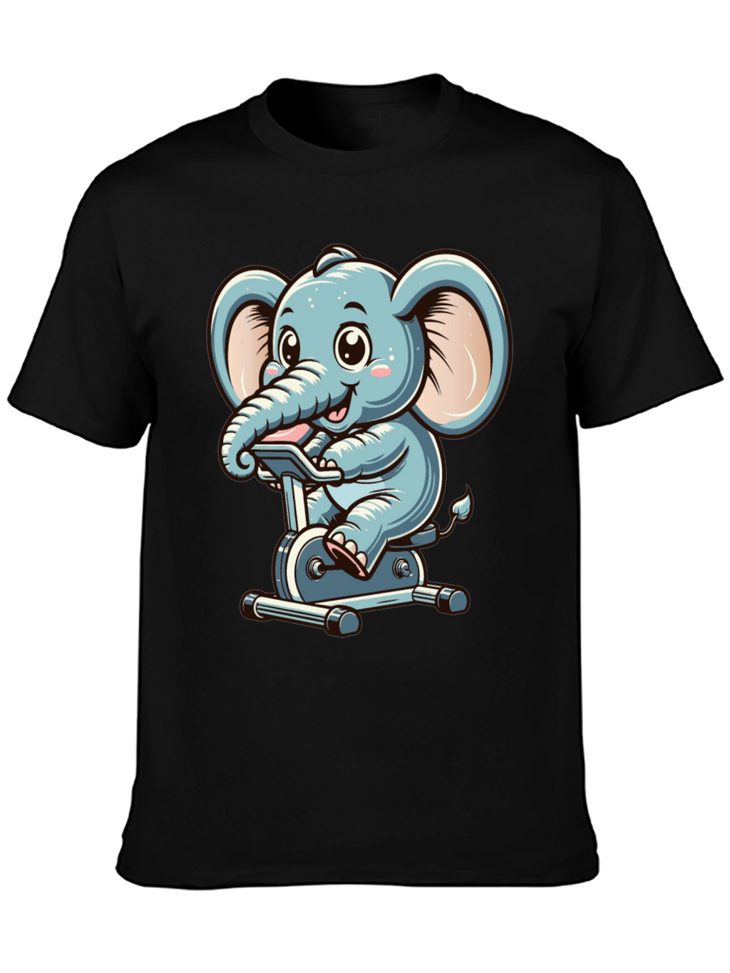 Elephant on Exercise Bike T-Shirt