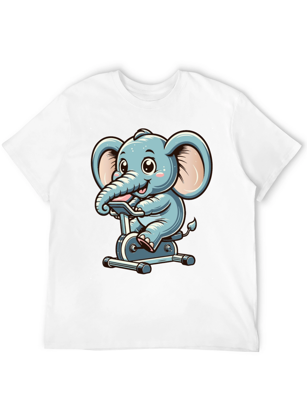Elephant on Exercise Bike T-Shirt