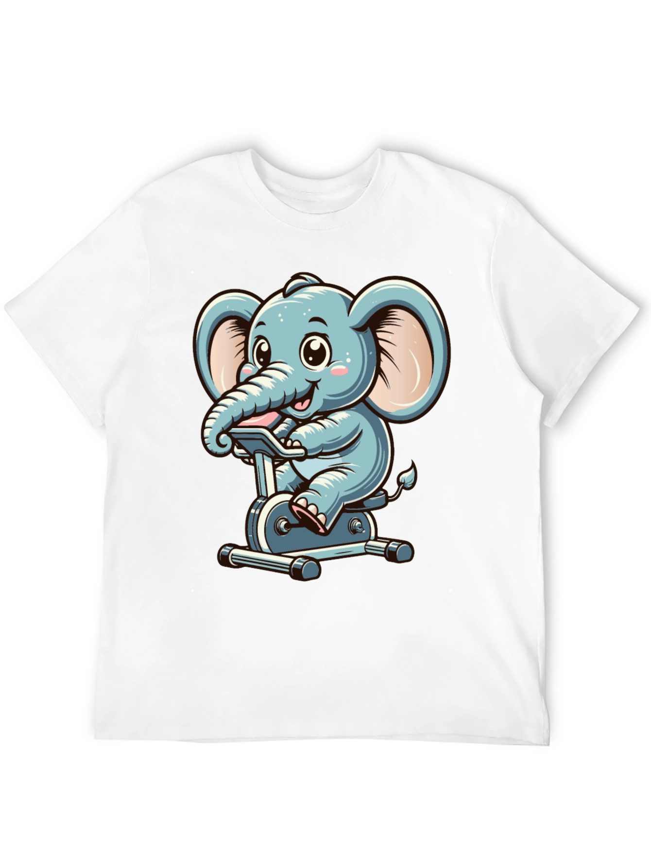 Elephant on Exercise Bike T-Shirt
