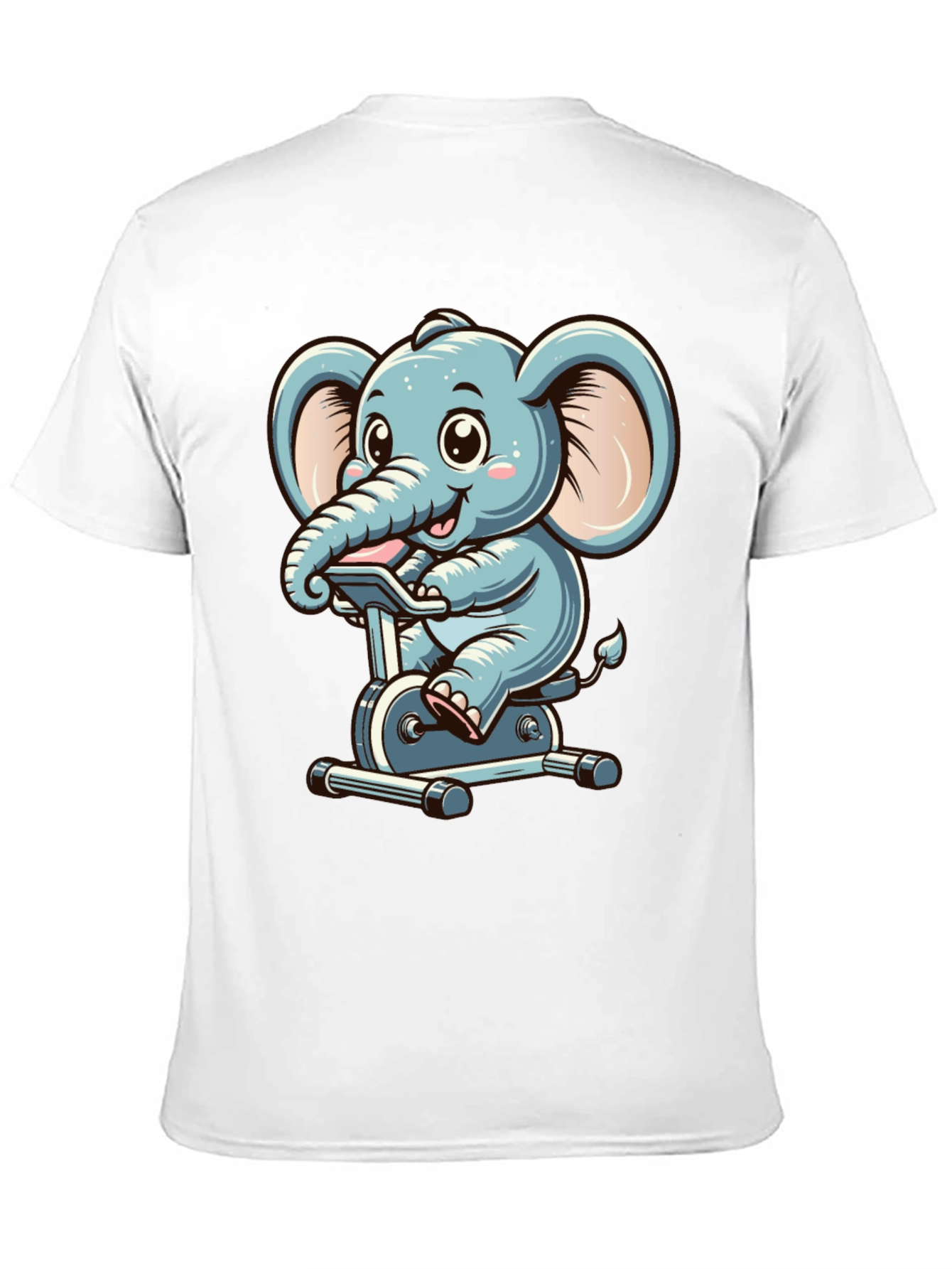 Elephant on Exercise Bike T-Shirt