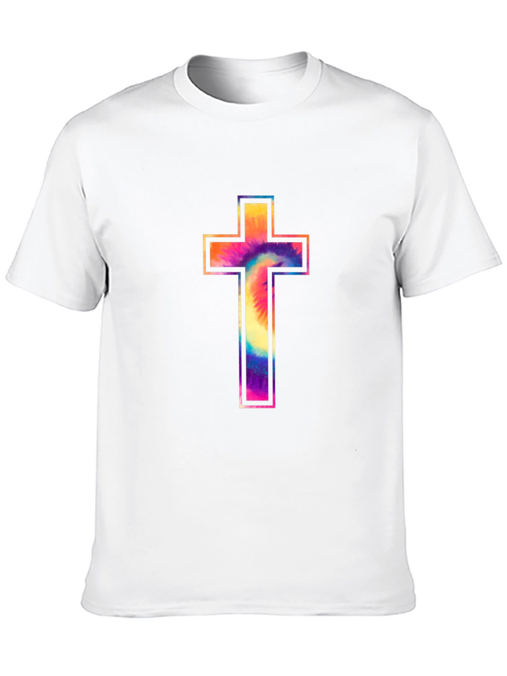 Tie-Dye Cross Graphic Tee - Stylish Christian Apparel