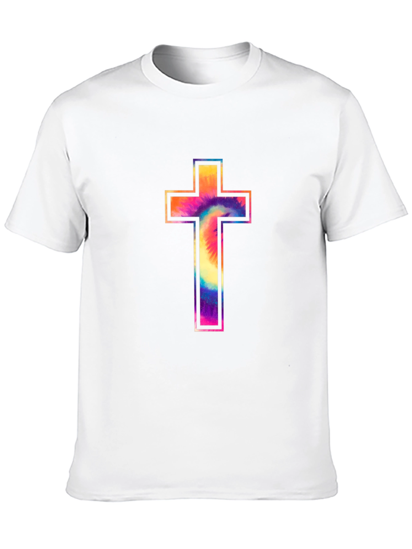 Tie-Dye Cross Graphic Tee - Stylish Christian Apparel