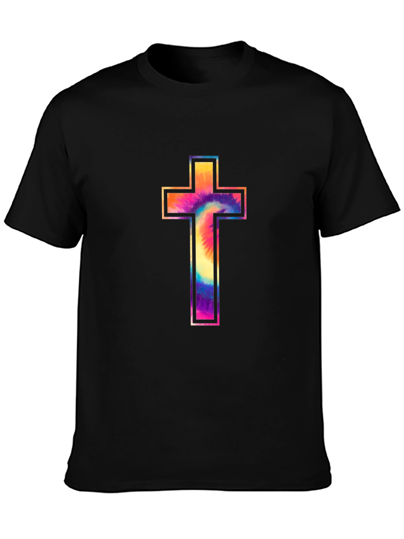 Tie-Dye Cross Graphic Tee - Stylish Christian Apparel