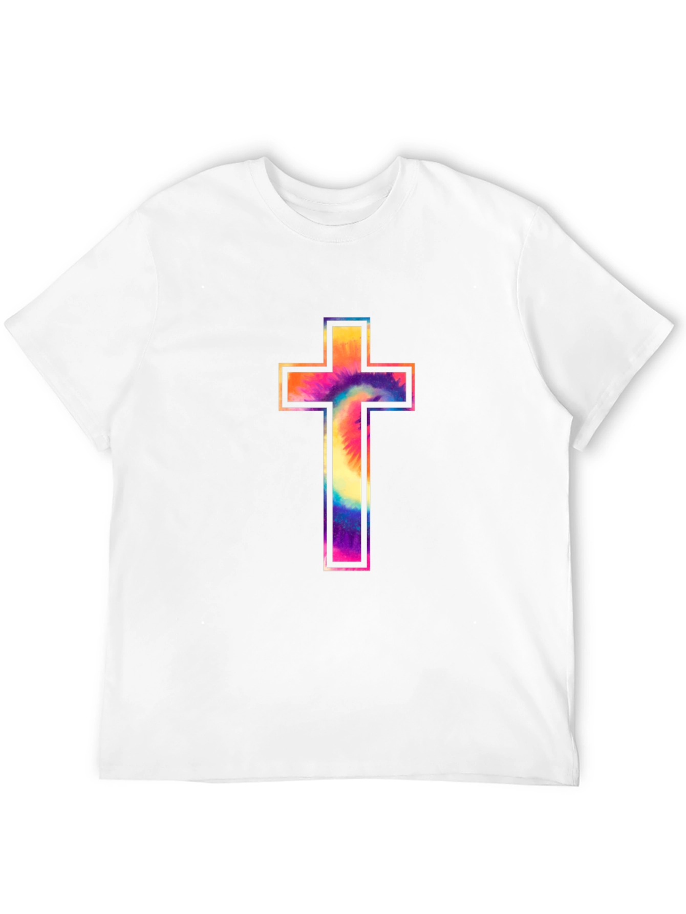 Tie-Dye Cross Graphic Tee - Stylish Christian Apparel