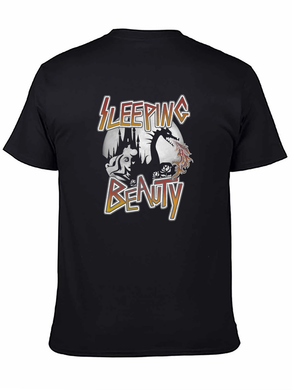 Sleeping Beauty Dragon Graphic Tee - Unisex Black T-Shirt