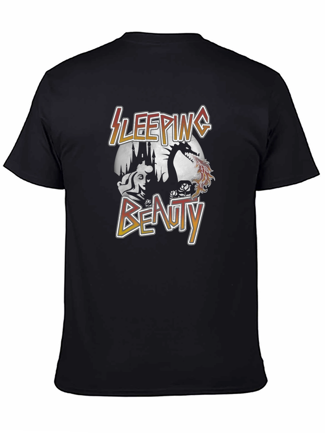 Sleeping Beauty Dragon Graphic Tee - Unisex Black T-Shirt