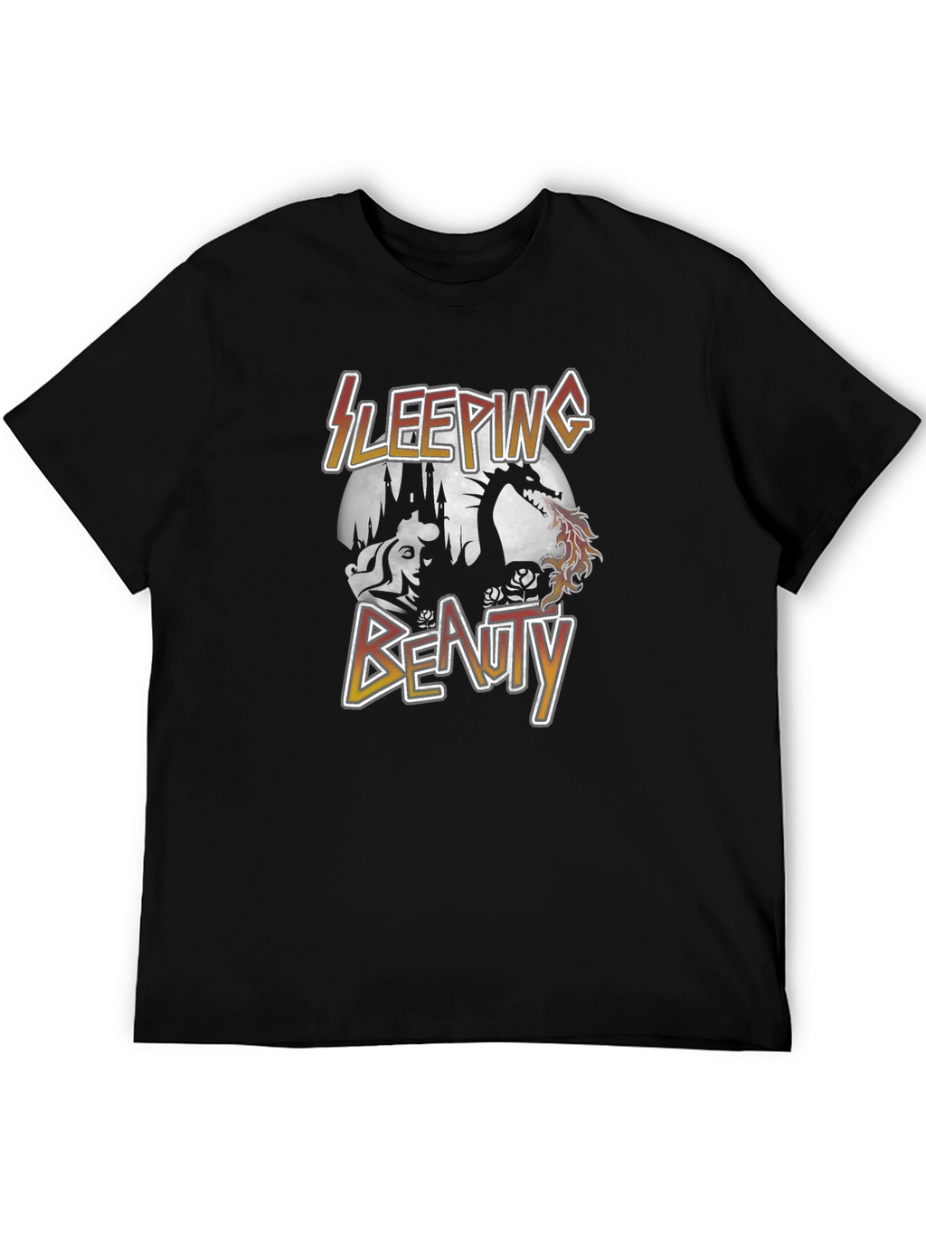 Sleeping Beauty Dragon Graphic Tee - Unisex Black T-Shirt
