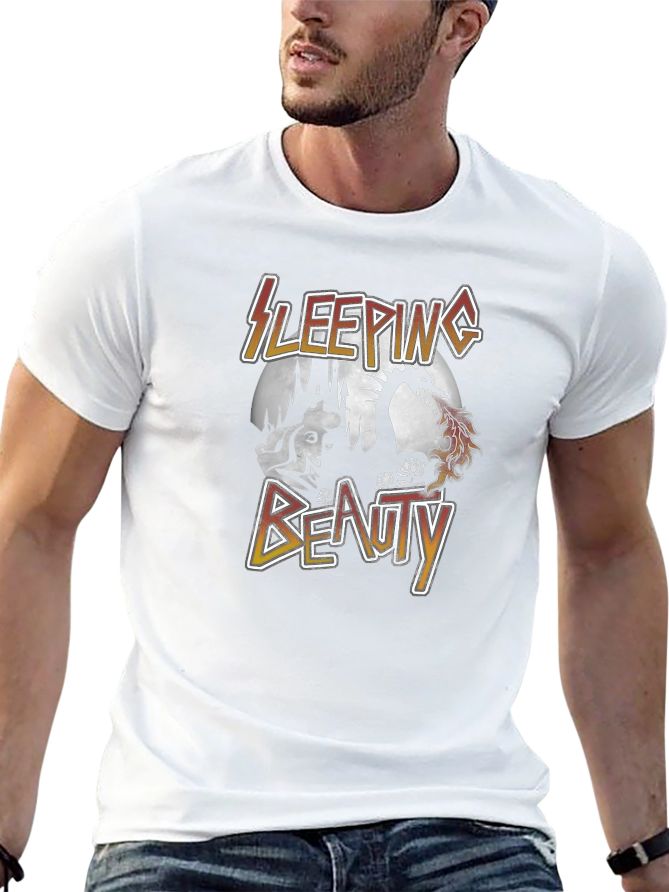 Sleeping Beauty Dragon Graphic Tee - Unisex Black T-Shirt