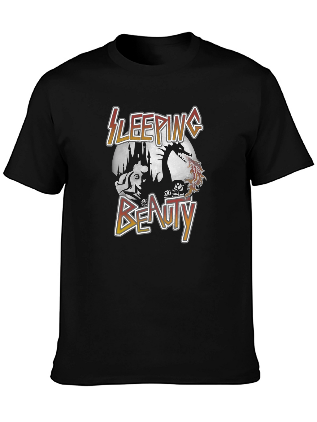 Sleeping Beauty Dragon Graphic Tee - Unisex Black T-Shirt
