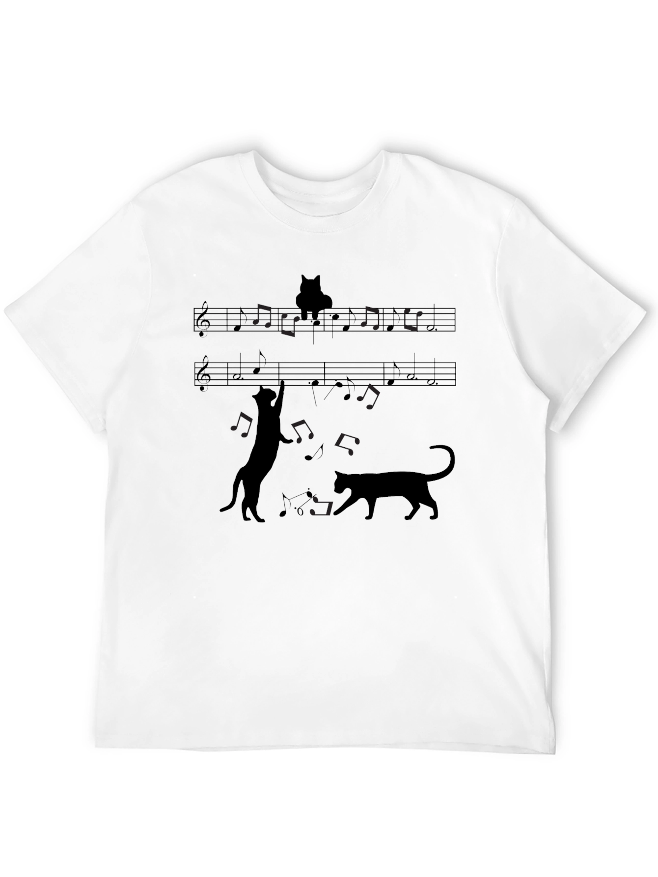 Musical Cats Black Graphic Tee
