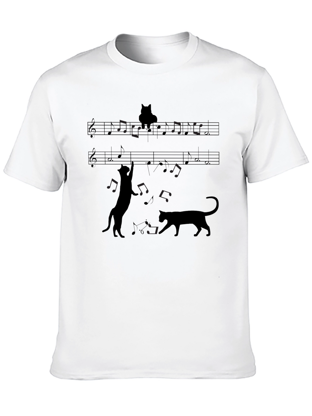 Musical Cats Black Graphic Tee