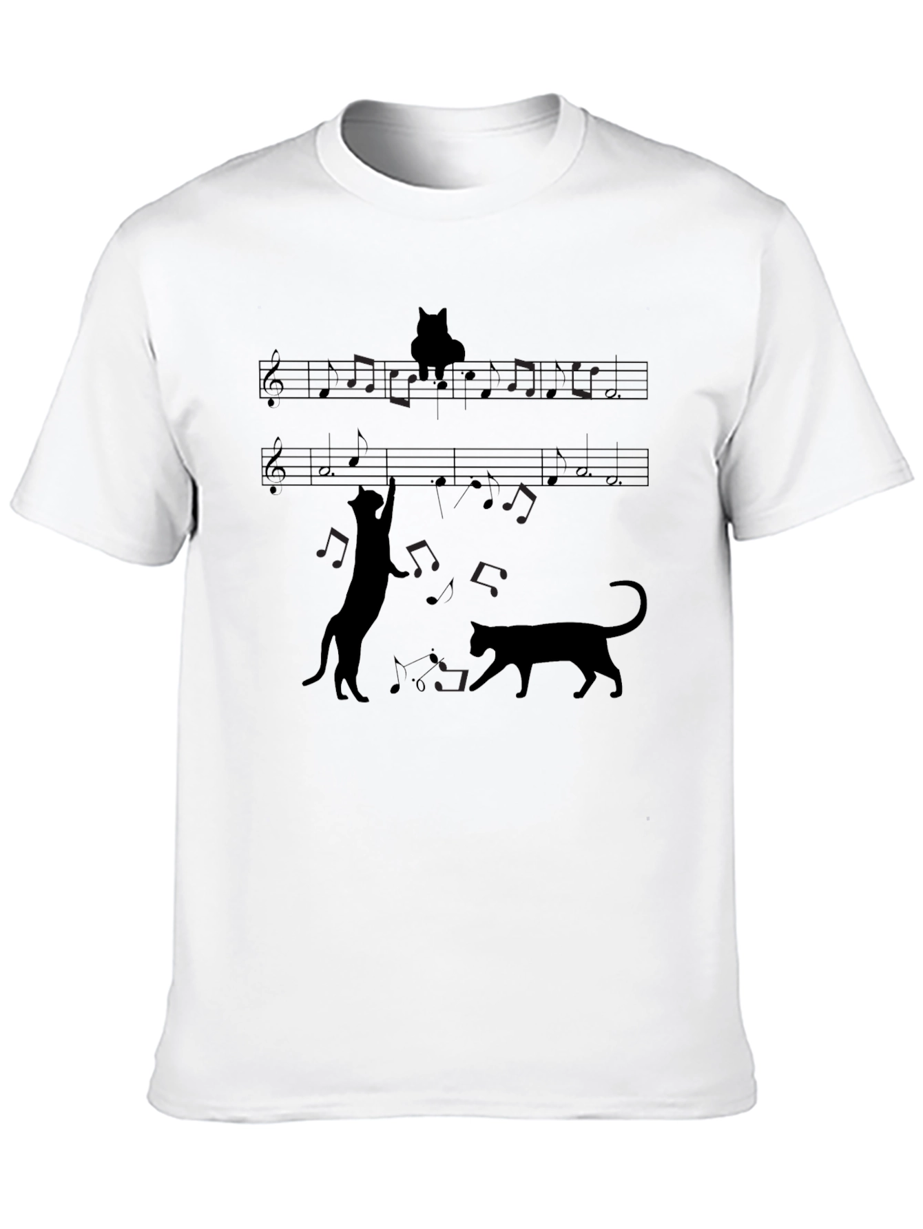 Musical Cats Black Graphic Tee