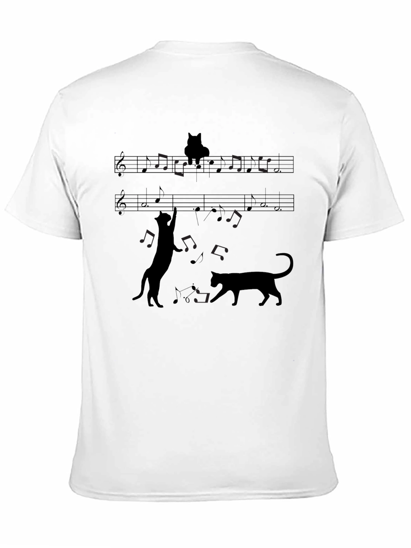 Musical Cats Black Graphic Tee