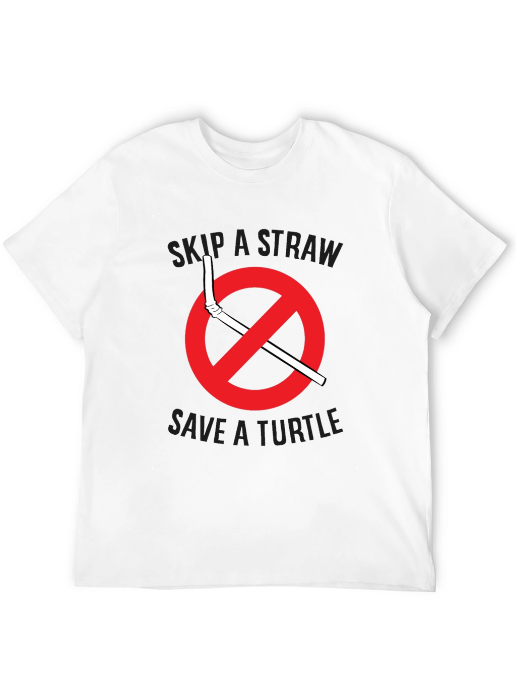 Skip a Straw Save a Turtle Black T-Shirt