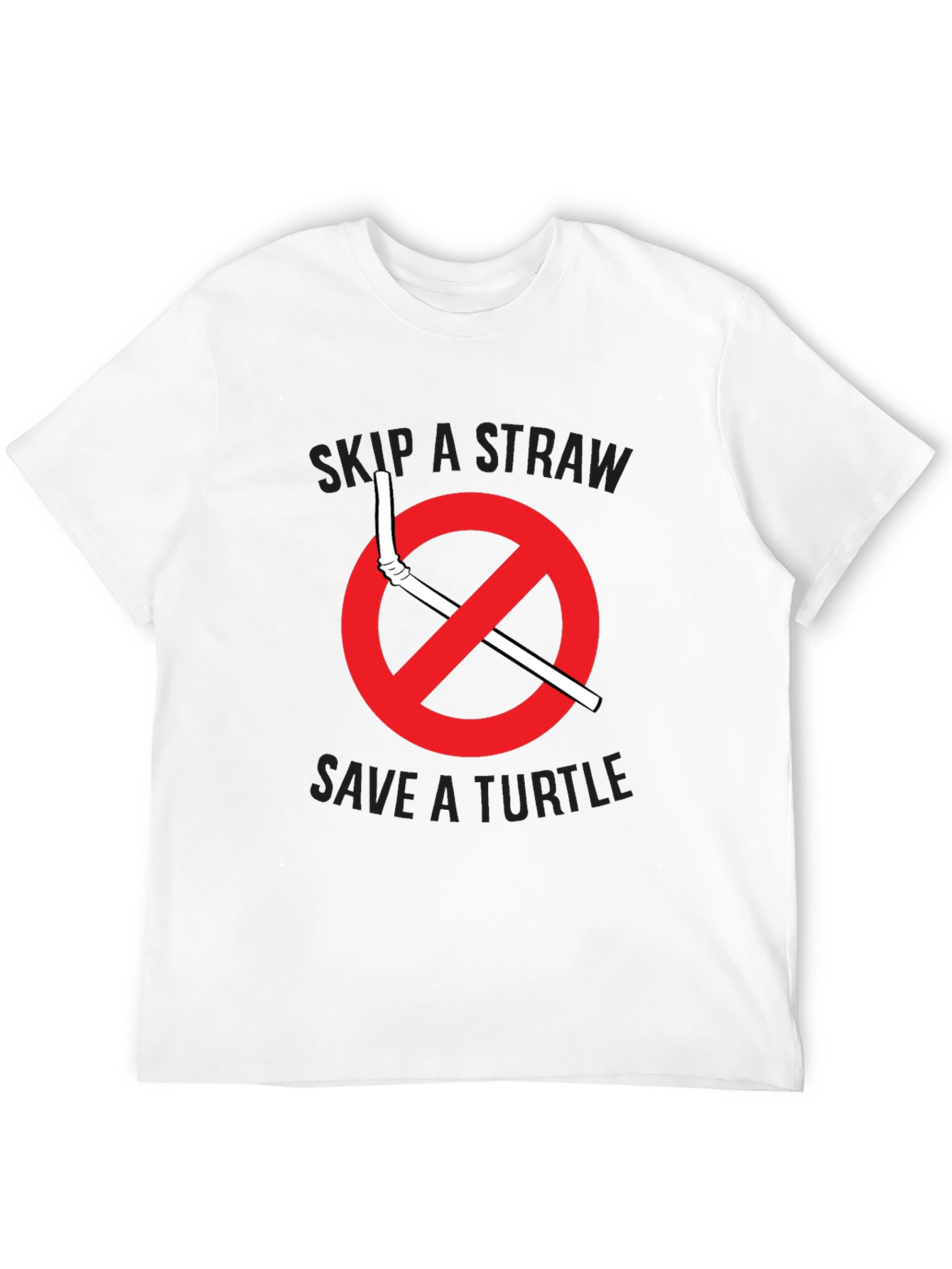 Skip a Straw Save a Turtle Black T-Shirt