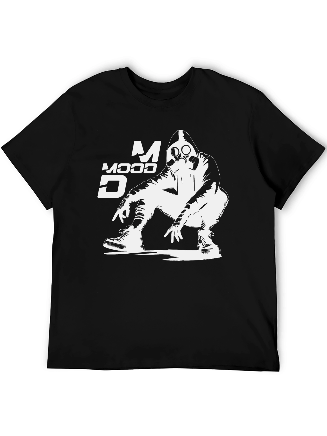 Mood Gas Mask Graphic Print Black T-Shirt