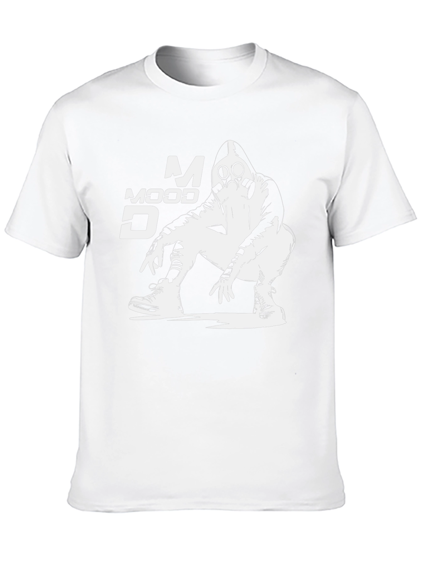 Mood Gas Mask Graphic Print Black T-Shirt