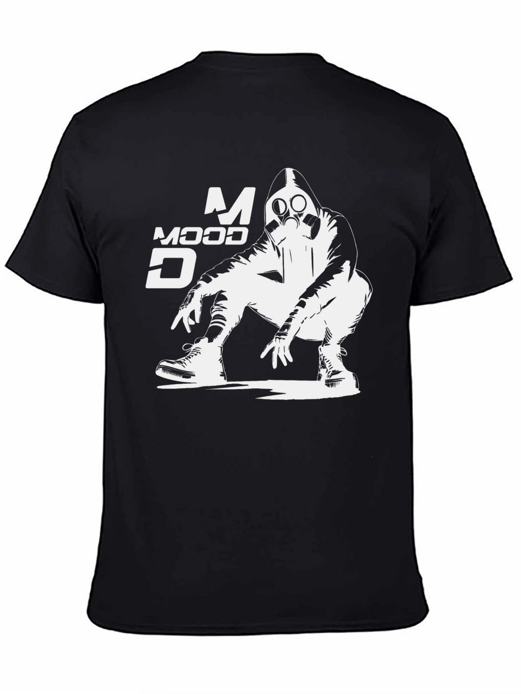 Mood Gas Mask Graphic Print Black T-Shirt